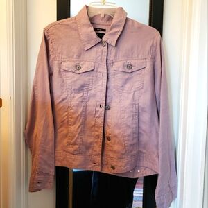 Jones New York Linen Jacket lavender sz M